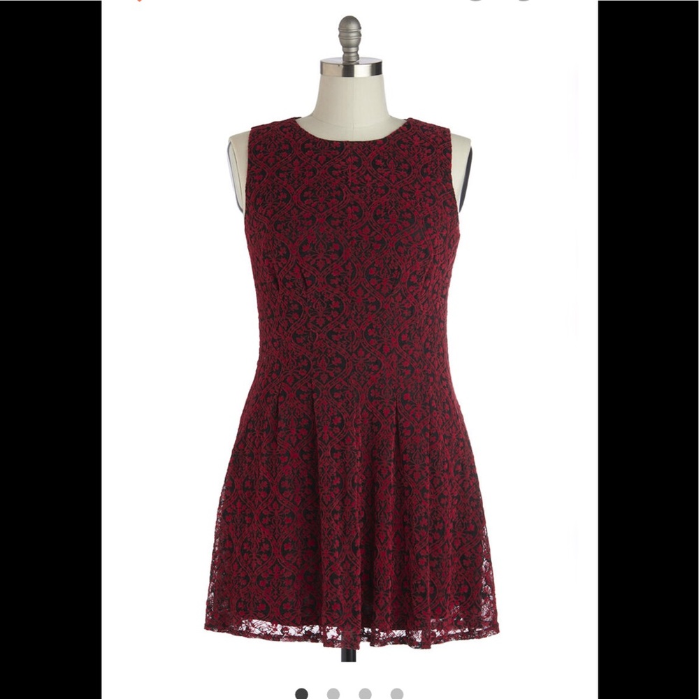 ModCloth So Indie You Dress in Crimson & Black